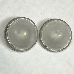 Vintage Retro Clear Acrylic Clip Earrings W GERMAN